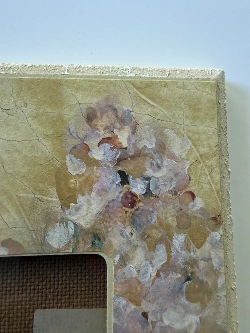 Vintage Pier 1 Cheri Blum Lilac on Cracked Linen Picture Photo Frame